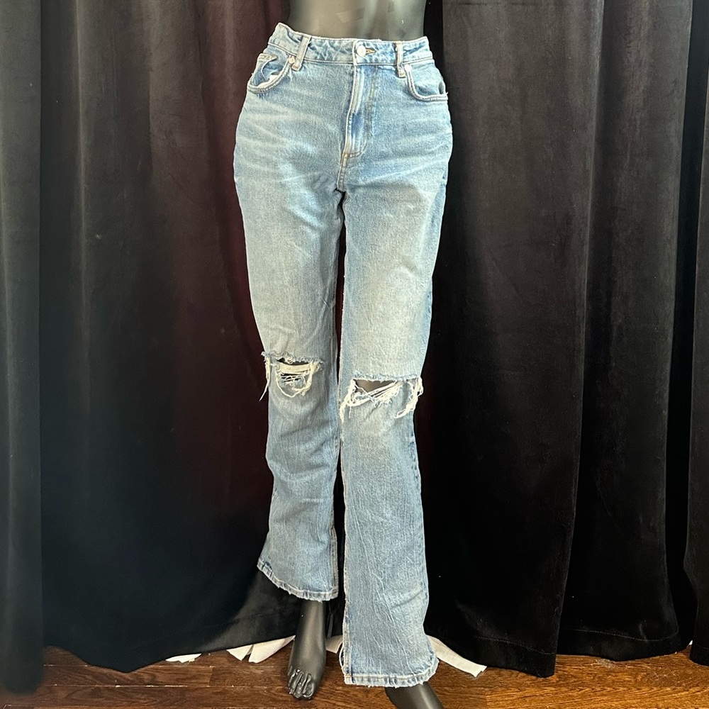 Zara Boot Cut Distressed Jeans